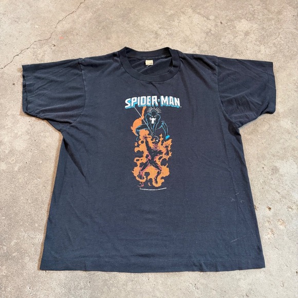 Screen Stars Other - Marvel Spider-Man T-Shirt Mens L Black 1985 Vintage Screen Stars Single Stitch
